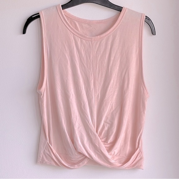 ALO Light Pink Cover Tank Top with Sleeveless Twist Front - Picture 2 of 9